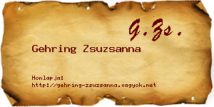 Gehring Zsuzsanna névjegykártya